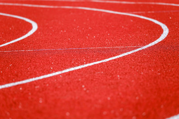 Athletic running track for running race. Sport and excercise concept.