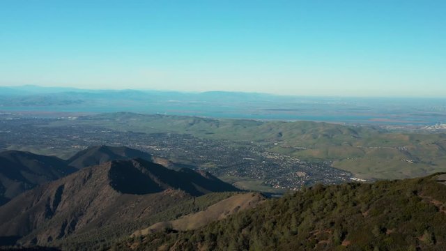 Aerial View from Mt Diablo State Park summit of Clayton, Concord, Martinez, Pittsburg, California, United States of America