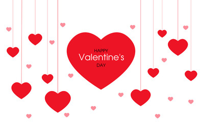 Happy Valentines Day, vector design, Message on hearts, sweet love