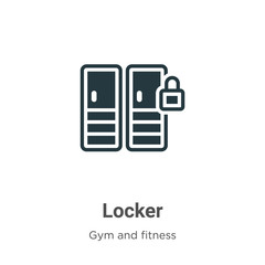 Locker glyph icon vector on white background. Flat vector locker icon symbol sign from modern gym and fitness collection for mobile concept and web apps design.