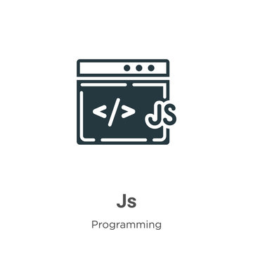 Js glyph icon vector on white background. Flat vector js icon symbol sign from modern programming collection for mobile concept and web apps design.
