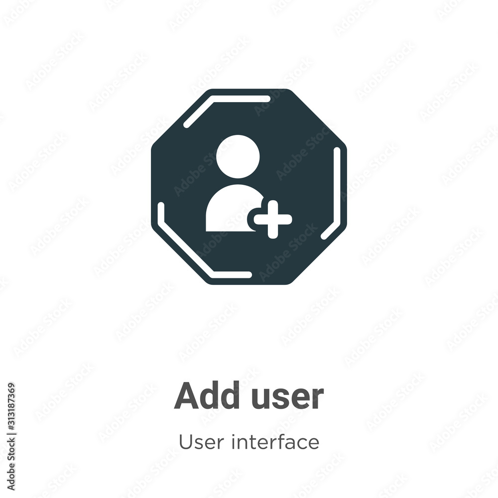 Poster add user glyph icon vector on white background. flat vector add user icon symbol sign from modern us