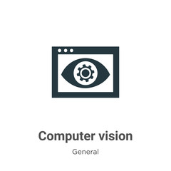 Computer vision glyph icon vector on white background. Flat vector computer vision icon symbol sign from modern general collection for mobile concept and web apps design.