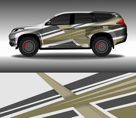Obraz premium Wrap car decal design vector, custom livery race rally car vehicle sticker and tinting.