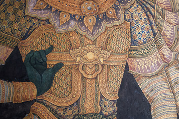 Thai pattern wallpaper culture art background in Temple.