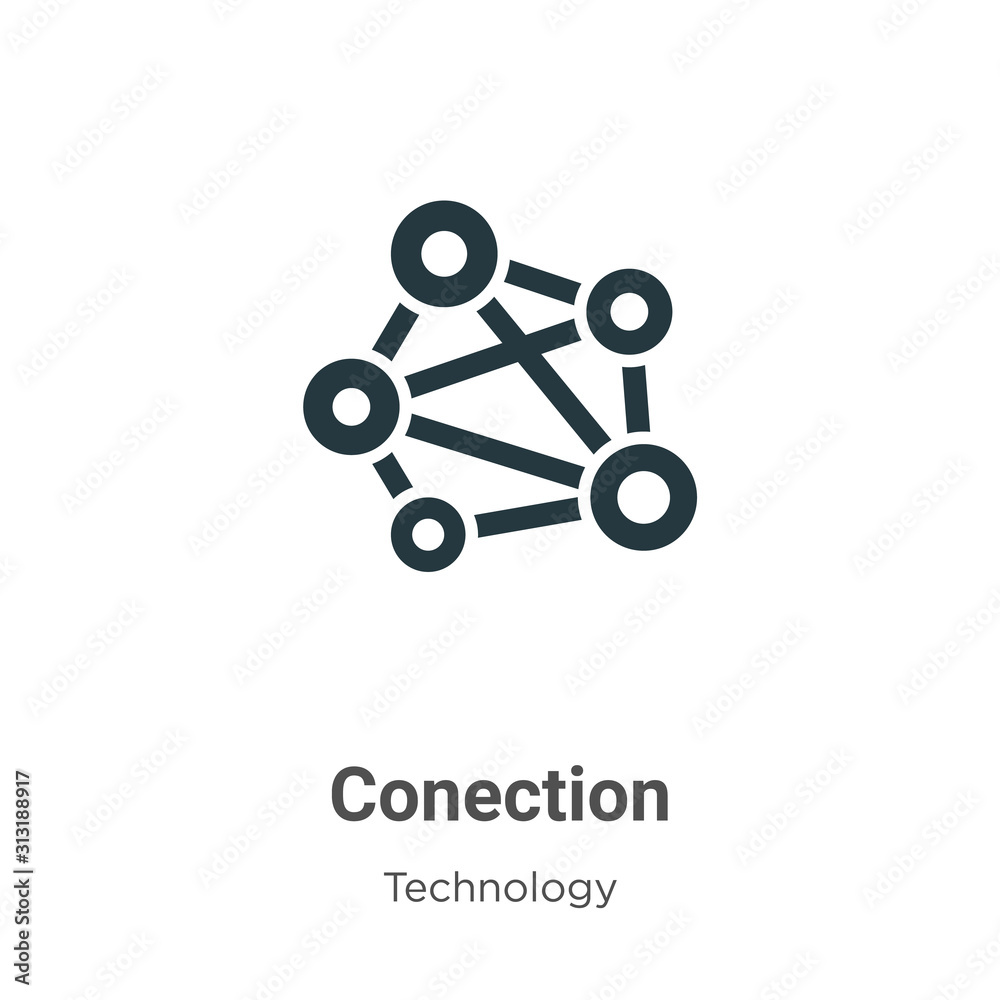 Poster conection glyph icon vector on white background. flat vector conection icon symbol sign from modern 