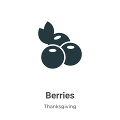 Berries glyph icon vector on white background. Flat vector berries icon symbol sign from modern thanksgiving collection for mobile concept and web apps design. © Digital Bazaar