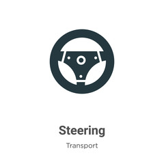 Steering glyph icon vector on white background. Flat vector steering icon symbol sign from modern transport collection for mobile concept and web apps design.