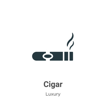 Cigar glyph icon vector on white background. Flat vector cigar icon symbol sign from modern luxury collection for mobile concept and web apps design.