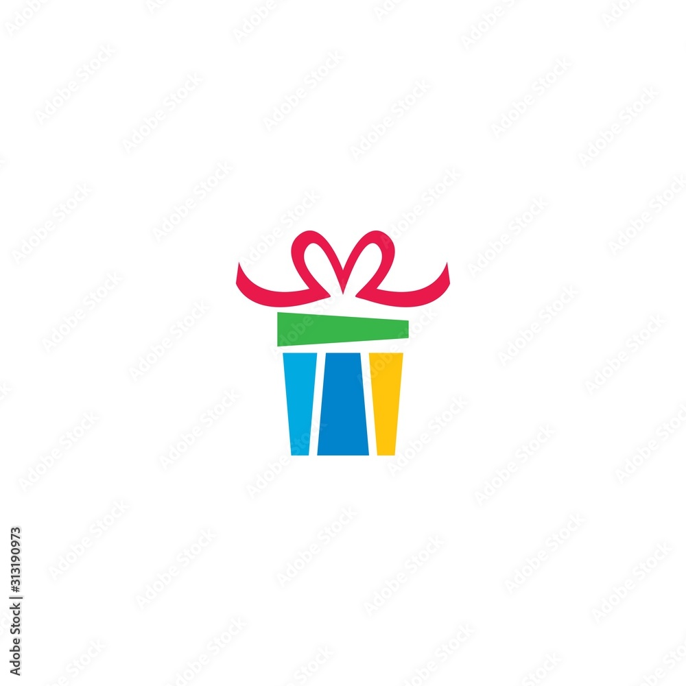 Wall mural gift box, gift shop logo icon vector