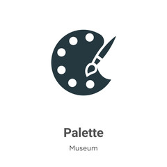 Palette glyph icon vector on white background. Flat vector palette icon symbol sign from modern museum collection for mobile concept and web apps design.