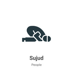 Sujud glyph icon vector on white background. Flat vector sujud icon symbol sign from modern people collection for mobile concept and web apps design.