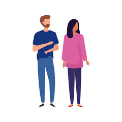 young couple avatar character icons