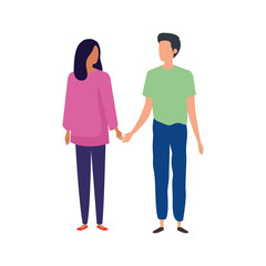 Fototapeta premium young couple avatar character icons