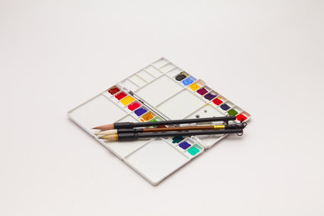 Painting pallet isolated on white