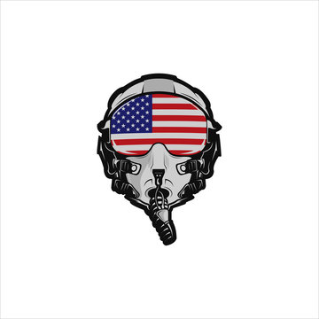 American fighter jet pilot helmet