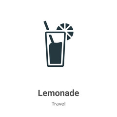 Lemonade glyph icon vector on white background. Flat vector lemonade icon symbol sign from modern travel collection for mobile concept and web apps design.