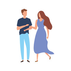 young couple avatar character icons