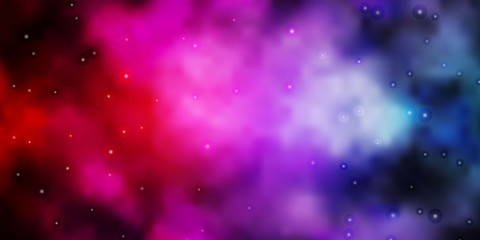 Dark Pink, Green vector background with colorful stars. Blur decorative design in simple style with stars. Best design for your ad, poster, banner.