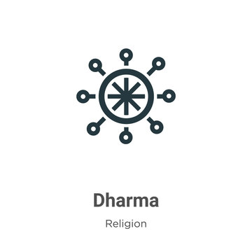 Dharma glyph icon vector on white background. Flat vector dharma icon symbol sign from modern religion collection for mobile concept and web apps design.