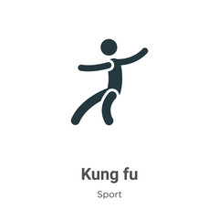 Fototapeta na wymiar Kung fu glyph icon vector on white background. Flat vector kung fu icon symbol sign from modern sport collection for mobile concept and web apps design.
