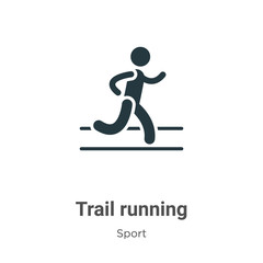 Trail running glyph icon vector on white background. Flat vector trail running icon symbol sign from modern sport collection for mobile concept and web apps design.