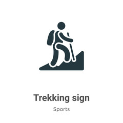 Trekking sign glyph icon vector on white background. Flat vector trekking sign icon symbol sign from modern sports collection for mobile concept and web apps design.