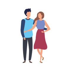 young couple avatar character icons