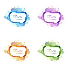 Abstract modern graphic elements with various color. Dynamical colored forms. Gradient abstract banners with flowing liquid shapes. Business template ready for use in web, flyer, or print design