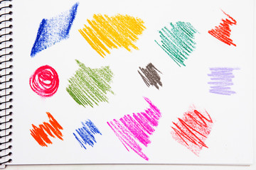 Hand Drawn color strokes on sketchbook