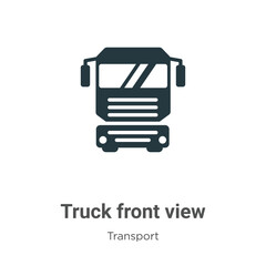 Truck front view glyph icon vector on white background. Flat vector truck front view icon symbol sign from modern transport collection for mobile concept and web apps design. © Digital Bazaar