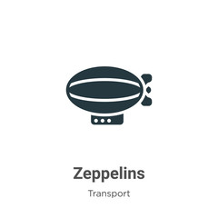 Zeppelins glyph icon vector on white background. Flat vector zeppelins icon symbol sign from modern transport collection for mobile concept and web apps design. © Digital Bazaar