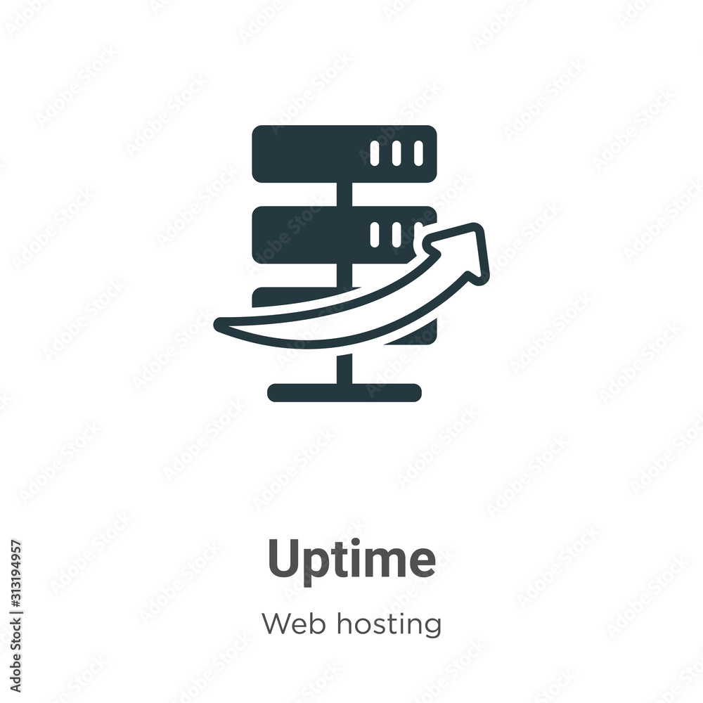 Poster uptime glyph icon vector on white background. flat vector uptime icon symbol sign from modern web ho