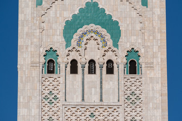 Fototapeta na wymiar The Hassan II Mosque's minaret, Casablanca