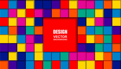 Abstract . Colorful geometric square background. light and shadow .Vector.