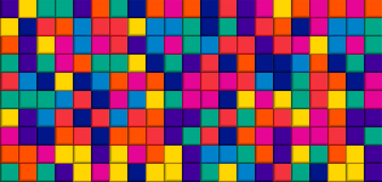 Abstract . Colorful geometric square background. light and shadow .Vector. © lim_pix