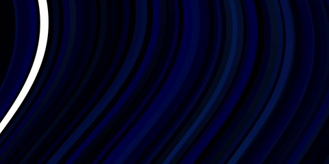 Dark BLUE vector texture with curves. Illustration in abstract style with gradient curved.  Design for your business promotion.