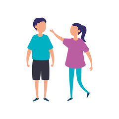 cute couple kids avatar characters