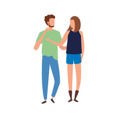 Fototapeta premium young couple avatar character icons