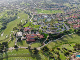 Big luxury executive house with pool located next the golf course in a private community, San Diego, California.