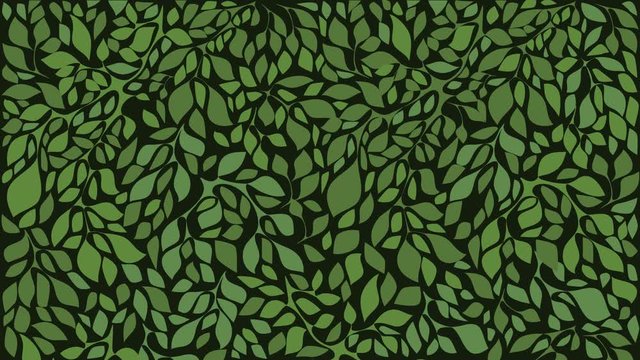 Green leaves animation. Can be used as transition. Transparent background with alpha channel can be used as overlay.