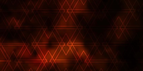 Dark Orange vector template with crystals, triangles. Triangles on abstract background with colorful gradient. Best design for posters, banners.