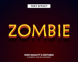 3d modern game style editable text effect with zombie word