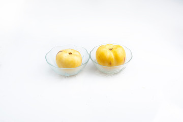 Sweet cucumber ready to eat on white background