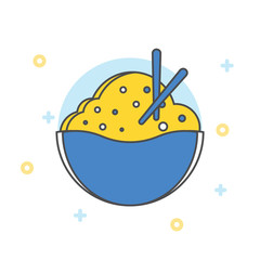 Bowl with porridge vector flat icon