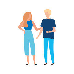 young couple avatar character icons