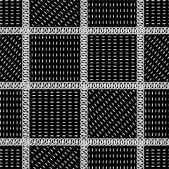 Modern black and silver grid chain with pattern line dots stripes seamless pattern in vector EPS 10 ,Design for fashion , fabric,web,wallpaper,wrapping