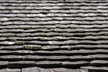  closeup and crop  ancient and old wooden roof  background.