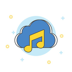 Music note cloud sound silhouette icon.
