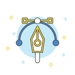 Pen tool. Vector computer graphics. The curve control points.